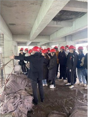 山东华宇工学院学生到银河集团186net集团承建的瑞百利玻璃砖建设项目进行观摩学习